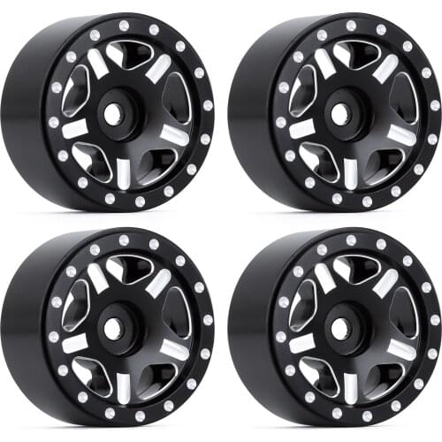 4Pcs 1.0" CNC Micro Beadlock Wheel Rims Hub 26*14mm for 1/24 Crawler Axial SCX24 90081 Deadbolt RC Car Parts