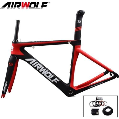 AIRWOLF Carbon Road Bike Frameset V Brake Areo Bottom Bracket BSA 68mm Max Tire Size 700*23C T800 Carbon Road Bicycle Frame