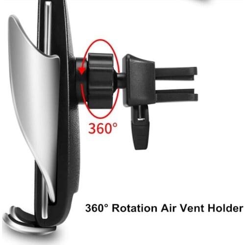 Automatic S5 Car Wireless Mobile Charger Phone Holder Infrared Fast Qi Quickly Car Clamping Mount Air Vent For Samsung Huawei
