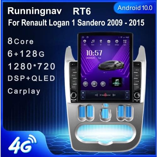 9.7" Android 10.1 For Renault Logan 1 Sandero 2009 - 2015 Tesla Type Car Radio Multimedia Video Player Navigation GPS RDS
