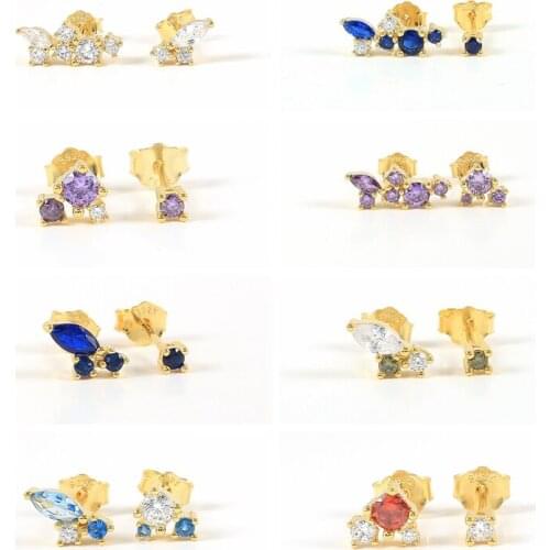 BOAKO Ins Asymmetry 925 Sterling Silver Earrings For Women Stud Earrings Ear Piercing Pendientes Mom Gift 2021 Trend Vintage