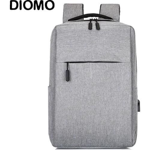DIOMO mens laptop backpack Polyester back pack male travel bag USB waterproof school bags Polyester Wear resistant bagpack