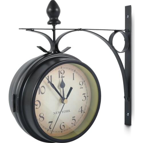 European-style Double-sided Wall Clock Creative Classic Clocks Monochrome
