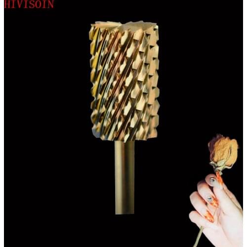 HIVISOIN-5pcs- Carbide Nail Drill Bit - Big Pink&White Bit - (60029030) Gold