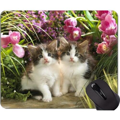 Gaming Mouse Pad Custom,Active Kitten cat Non-Slip Rubber Base Mousepad