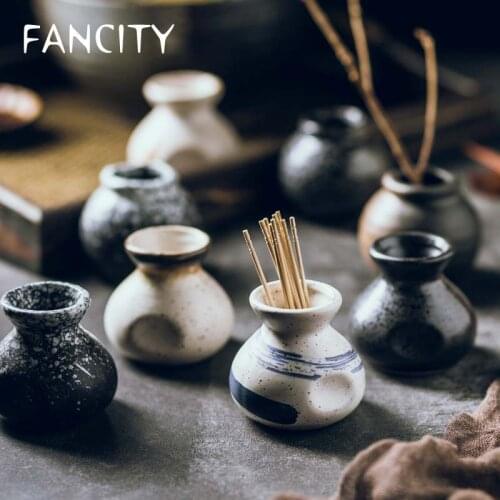 FANCITY Ceramic toothpick holder Japanese tableware set matching porcelain Retro style hotel restaurant with creative toothpick