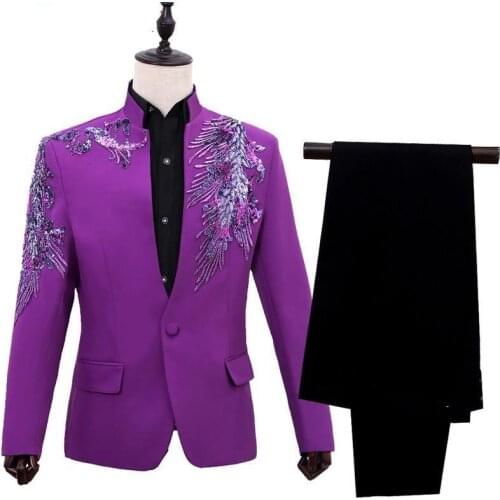 Wedding suit Casual Party suits for men Formal Wear tuxedos Suits & Blazer men stage 2 pieces Jacket+pants slim fit casual Suits