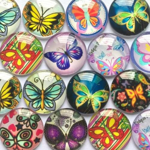 ZEROUP Round Glass Cabohcon 12mm 20mm Dome Cabochons Embellishment Base Supplies for Jewelry Clasps Craft TP-138