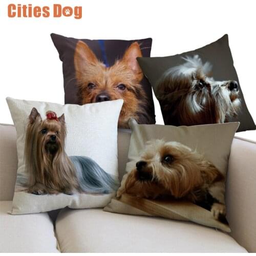 Animal dog linen Pillowcase Cushion Australian Terrier wedding decoration supplies car sofa Pillow Cushions