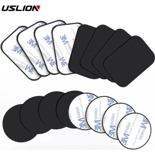 USLION Magnetic Metal Plate Disk For Car Phone Holder Universal Iron Sheet Sticker Stand For Mobile Phone Magnet Holder Mount