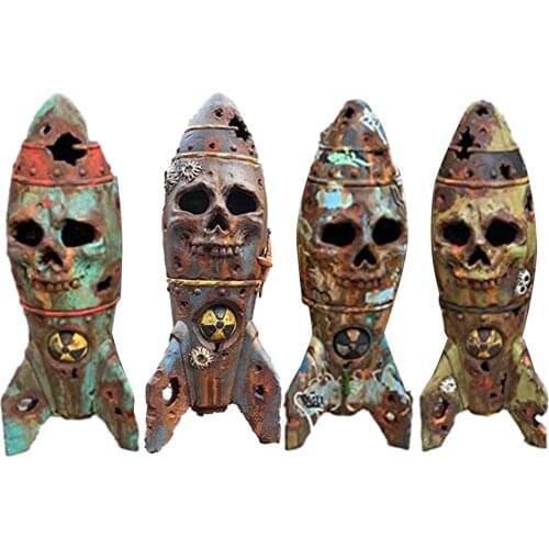 Handmade Resin Skull Bomb Small Nuclear Warhead Skull Bomb With Graffiti And Nuclear Logos For Halloween Party Best Service