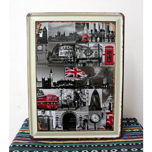 30pcs/lot Metal Sign shabby chic New year gift London Retro metal sign home decor office House Bar Vintage iron painting N-50 Mi