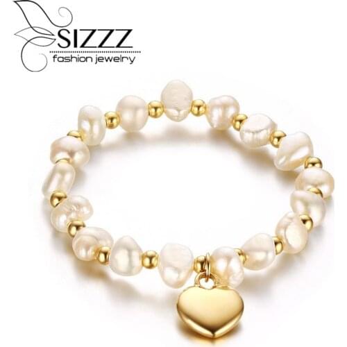 SIZZZ Fashion Jewelry 16.5CM Stainless Steel Heart Bracelet&Bangles For Women