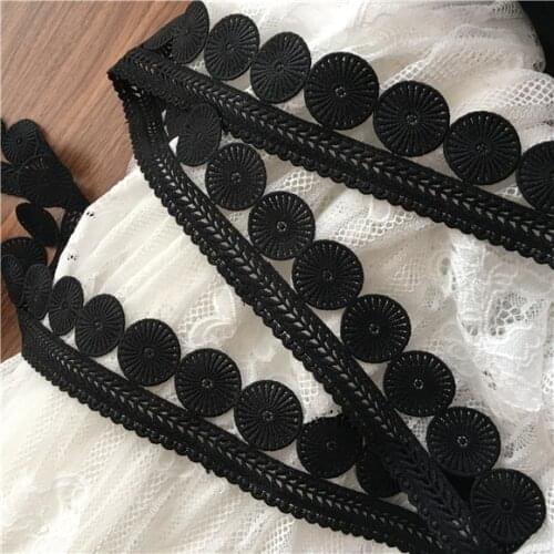 Fashion Black Sweet Round Lace Edge Trim 5cm Wide For Sewing Embroidery Craft DIY Decoration Sewing Accessories-Time