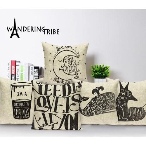 Cartoon animal cushion cover outdoor cushions High Quality linen throw pillows unicorn cushion cover cushions decorative