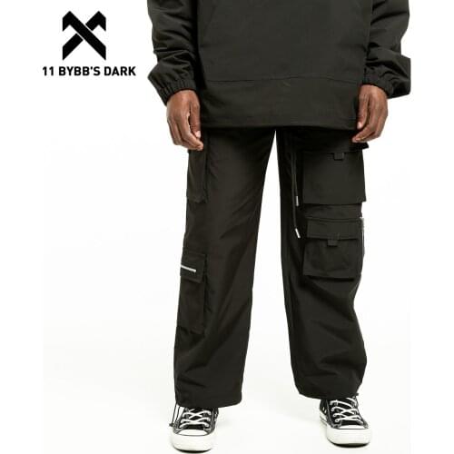 11 BYBBS DARK Multi-Pocket Nylon Drawstring Cargo Pants Men Techwear Casual Loose Trousers Streetwear Tactical Functional Pants