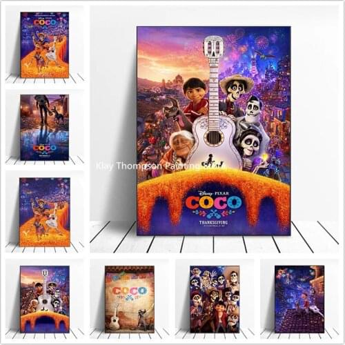 5D Diamond Painting Kits Disney Coco Anime Paintings Classic Cartoon Movie Wall Art Picture for Living Kids Room Home Decoratio