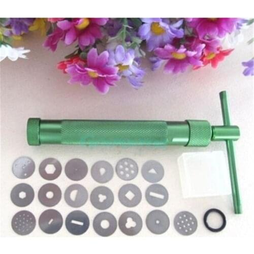 Stainless Steel Rotating Cake Squeezing Device Mud Extruder Gun DIY Baking Fondant Cake Sculpture Polymer Clay Tools