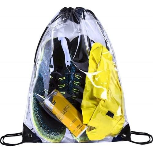 Transparent Drawstring Backpack Fruit Storage Tote Bag Sport Pack Unisex Large Capacity Lightweight Beach Backpack