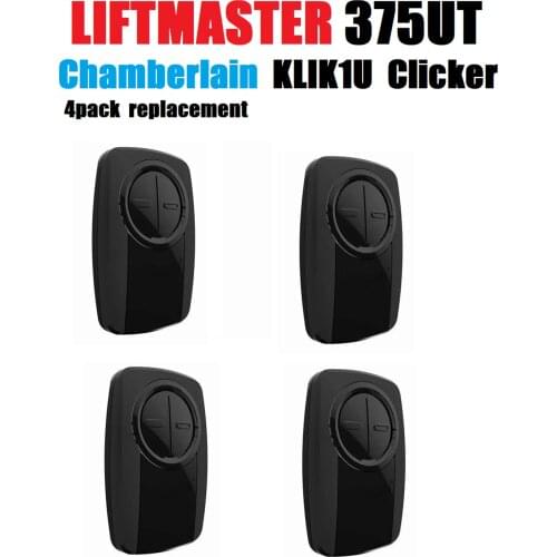 4 Pack Liftmaster 375UT 893MAX Remote Control 371LM 971LM 81LM 891LM Chamberlain KLIK1U Clicker Replacement