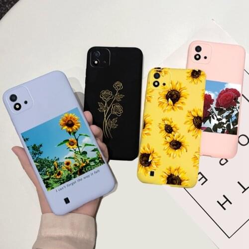 Realme C20 Case Matte Shockproof Protection Couple Phone Case For Oppo RealmeC20 realme C 20 6.5" Sunflower Bumper Shell Fundas