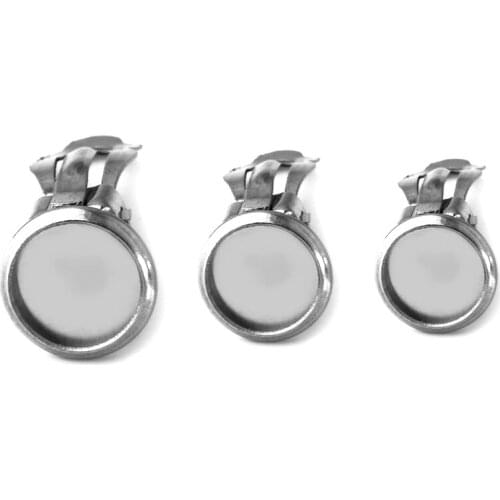 Stainless Steel Clip On No Pierced Earrings 6/8/10/12/14/16/18/20mm Cameo Glass Cabochon Base Kids Earrings Findings DIY NO Fade