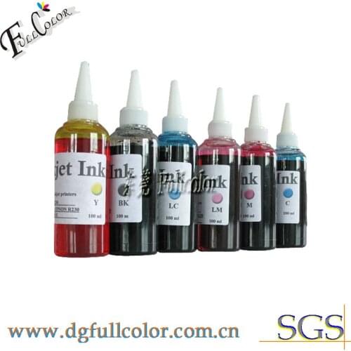 T0801 1L * 6 Colors Refill Dye Based Ink for Epson R265 R285 R360 RX585 RX560 685 Water Based Ink
