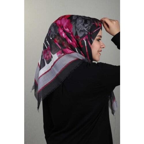VERTU SHİNE PATTERNED SILVERY LINEN SCARF-DESEN-02-RENK-12