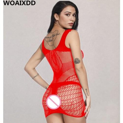 Women Fishnet Mesh Sexy Lingerie Erotic Perspective Fetish Underwear Female Intimates Pajamas Sexual Chemise Adult Sex Products