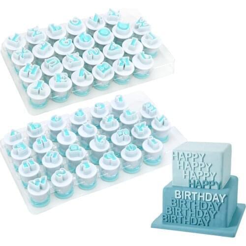 Cookie Mould 10 26 pcs/set Plastic Plunger Cutter Capital Letters Fondant Cake Mold Upper & Lowercase Alphabet Cookie Cutter