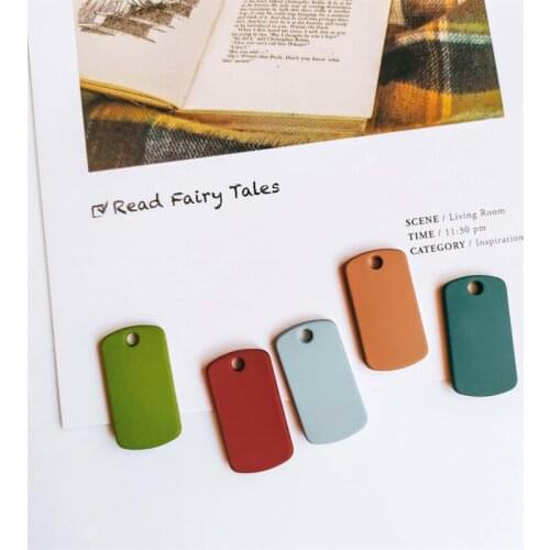 10-pcs Rectangular Alloy Eardrop Accessories Square Metal Pendant Earring Necklace Charms Diy Making Material Jewelry Finding