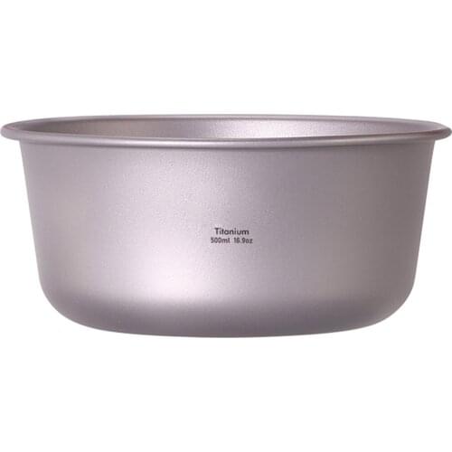 2021 Outdoor Titanium Bowl Lightweight Portable Titanium Bowl with Carry Bag for Home Camping Hiking Backpacking Picnic 500ml