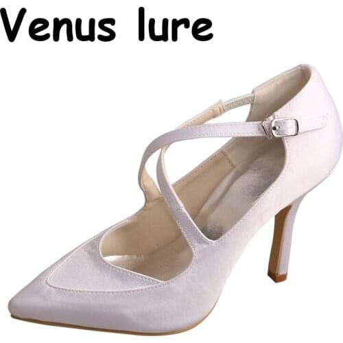 23 Colors) High Heel Shoe Women White Pointed Toe Wedding Pumps Size 7