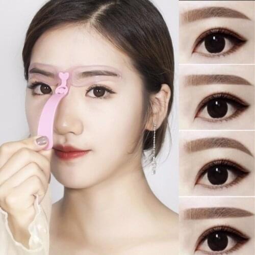 ELECOOL 4pcs Eyebrow Stencils Reusable Eyebrow Shaping & Defining Stencils Make Up Beauty Tool Kit Drop Ship