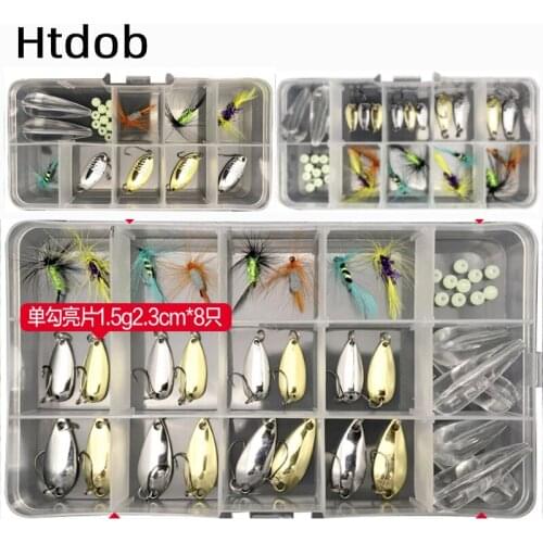 40Pcs/Box Fishing Fly Sequins Lures Space Bean Hook Thrower Fish Tackle Accessories Fishing Fly Sequins 20Pcs 30Pcs Kit With Box