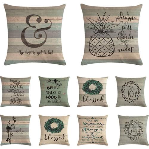 45x45cm Vintage Farm Life Art Letter Print Farm Chicken Home Decorative Sofa Pillow Cover Cotton Linen Nordic Cushion Case i873
