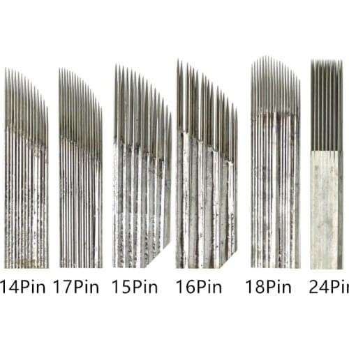 500Pcs 3Rows 2Rows Microblading Blade tattoo Needle Sterilized Copper For Permanent Makeup Eyebrow Lip Tattoo Pen