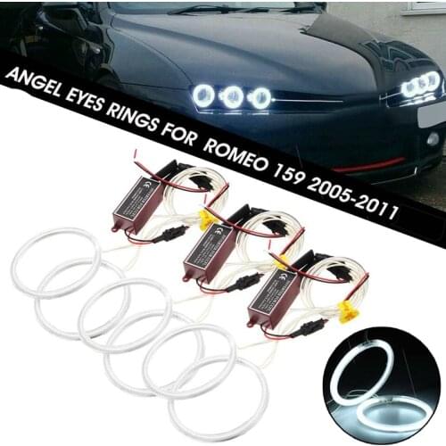 6Pcs Car Front Headlight Ultra Bright Angel Eyes CCFL Halo Ring for Alfa Romeo 159 2005 2006 2007 2008 2009 2010 2011