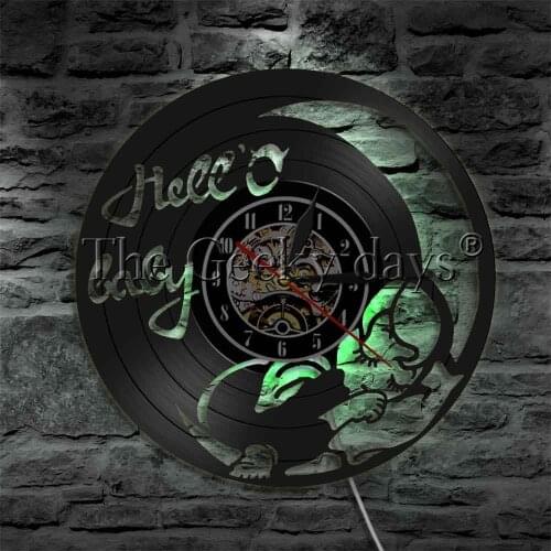 Guardian Angel Sleeping Baby Night Light Dreaming Baby Wall Clock with LED Backlight Multi Colors LED Sign Lamp