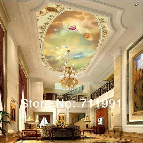 Free shipping custom TV background wallpaper mural wallpaper ceiling living room bedroom sofa European painting