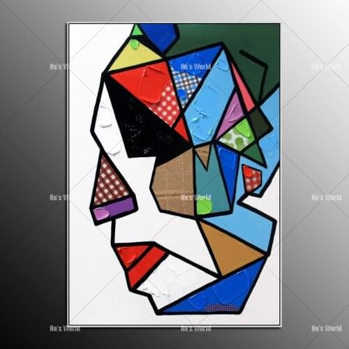 Large abstract portrait 100% hand painted oil painting Modern wall Art Oil Painting on Canvas Wall Picture room Decor (No Frame)