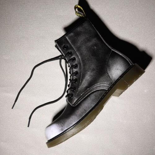 Big Size 35-47 Couple Ankle Punk Boots Mens Martins Boots Waterproof High Top Genuine Leather Women Motocyle Boots Shoes 2021