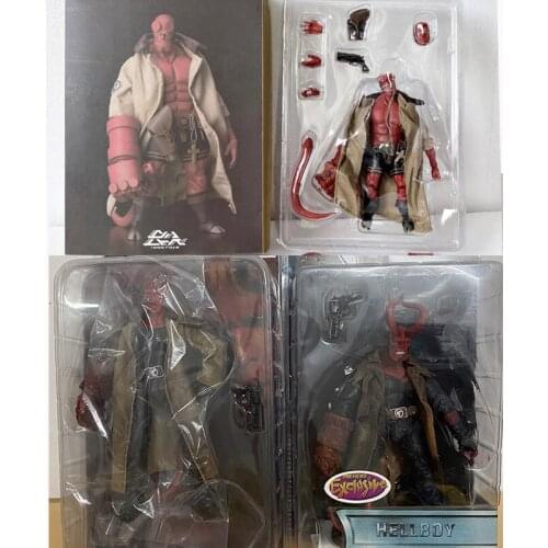 Mezco Hellboy Figure PVC Action Real Clothes Can be Undress Toy Doll Christmas Gift