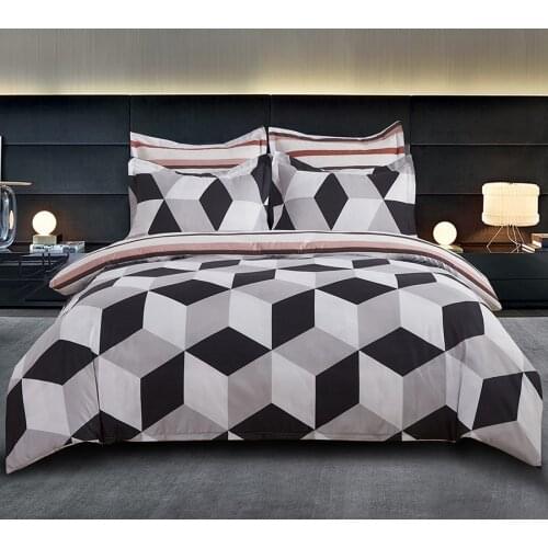 Classic Checkered Duvet Cover Queen King 220x240 Yellow Blue Bed Linen Euro 2 Luxury Bedding Set 2 People Double Bed Cover