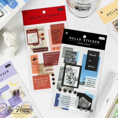 2 Sheets Hello Series Sticker Scrapbooking Creative DIY Diary Journal Decorative Adhesive Paper Seal Label Stationery Supplies