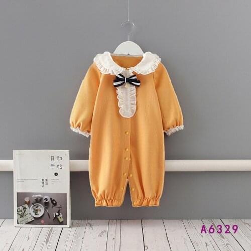 Newborn Baby Girls Romper Long Sleeve Princess 0-24 Months 100% Cotton Princess Girls Overalls First Birthday Baptism Clothes