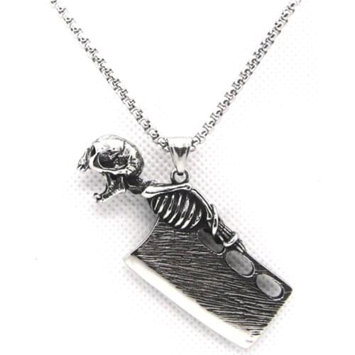 Newest Design Deadbody Sword Pendant 316L Stainless Steel Fashion Jewelry Men Devil Skull Pendant