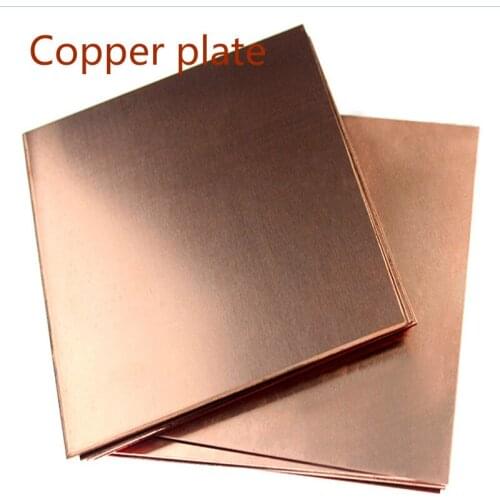 1 piece of 1.5mm * 100mm * 100mm 99.9% pure copper metal plate red copper pad copper foil copper plate DIY material