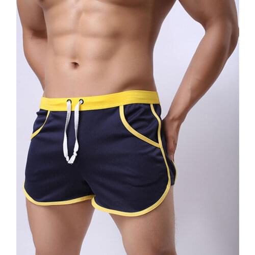 Internal Penis Pouch Mesh Mens Gym Shorts Running Shorts Men Home Boxer Briefs Beach Football Sport Shorts Breathable Quick Dry