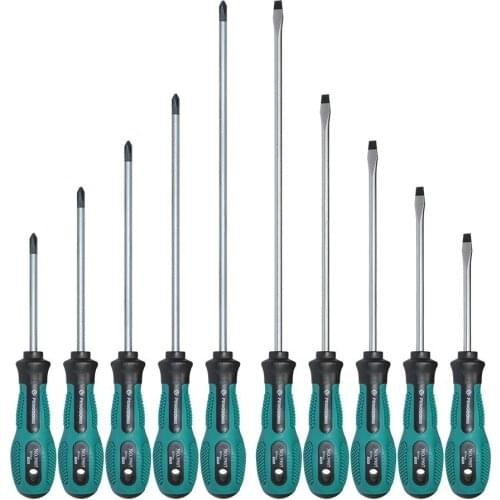 10Pcs Screwdrivers Set 75-200mm PP Chromium Vanadium Alloy Multi-function PP Handle Security Insulated Screwdrivers Screw Driver